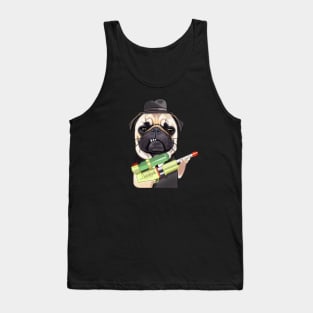 Angry Pug Water Gun Tank Top